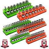 Magnetic Socket Organizer 2Row Holder for 1/4" 3/8" 1/2" Drive Sockets