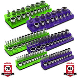 Magnetic Socket Organizer 2Row Holder for 1/4" 3/8" 1/2" Drive Sockets