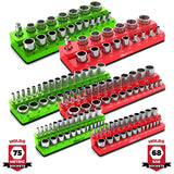Magnetic Socket Organizer 2Row Holder for 1/4" 3/8" 1/2" Drive Sockets
