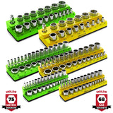 Magnetic Socket Organizer 2Row Holder for 1/4" 3/8" 1/2" Drive Sockets