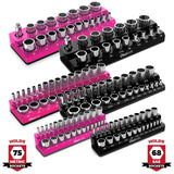 Magnetic Socket Organizer 2Row Holder for 1/4" 3/8" 1/2" Drive Sockets