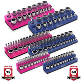 Magnetic Socket Organizer 2Row Holder for 1/4" 3/8" 1/2" Drive Sockets