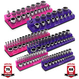 Magnetic Socket Organizer 2Row Holder for 1/4" 3/8" 1/2" Drive Sockets