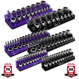 Magnetic Socket Organizer 2Row Holder for 1/4" 3/8" 1/2" Drive Sockets