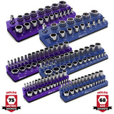 Magnetic Socket Organizer 2Row Holder for 1/4" 3/8" 1/2" Drive Sockets