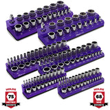Magnetic Socket Organizer 2Row Holder for 1/4" 3/8" 1/2" Drive Sockets
