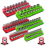 Magnetic Socket Organizer 2Row Holder for 1/4" 3/8" 1/2" Drive Sockets