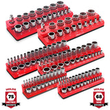 Magnetic Socket Organizer 2Row Holder for 1/4" 3/8" 1/2" Drive Sockets