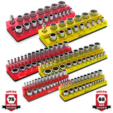 Magnetic Socket Organizer 2Row Holder for 1/4" 3/8" 1/2" Drive Sockets