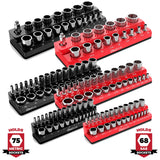 Magnetic Socket Organizer 2Row Holder for 1/4" 3/8" 1/2" Drive Sockets