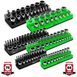 Magnetic Socket Organizer 2Row Holder for 1/4" 3/8" 1/2" Drive Sockets