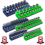 Magnetic Socket Organizer 2Row Holder for 1/4" 3/8" 1/2" Drive Sockets