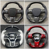 Customized Sport Round Heated Real Carbon Fiber Steering Wheel For Model 3/ Y