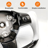 Customized Gold Forged Carbon Fiber Yoke Steering Wheel for Tesla Model 3 & Model Y Steering Wheel Upgrade | Tlyard