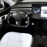 Modified Model 3 & Y Yoke Style Full Real Carbon Fiber Heated Steering Wheel