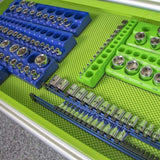 Magnetic Socket Organizer 2Row Holder for 1/4" 3/8" 1/2" Drive Sockets