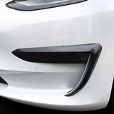 Real Carbon Fiber Front Foglight Trim Cover For Model 3