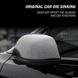 Real Carbon Fiber Mirror Overlays (1 pair) For Model 3 & Y Highland