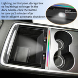 Tesla Model 3/Y USB Hub with Retractable Fast Charging Cable Center Console Dock with Ambient LED Lighting & Storage Illumination | Tlyard