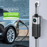 Tlyard Portable EV Charger 3.5KW/7KW/11KW with LCD Display IP65 Waterproof Wall Connector for Tesla