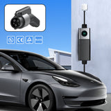 Tlyard Portable EV Charger 3.5KW/7KW/11KW with LCD Display IP65 Waterproof Wall Connector for Tesla