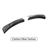 Anti-scratch rear bumper protector for Tesla Model 3, made of stainless steel with carbon fiber texture, providing durable protection and a sleek look.