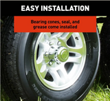 CURT 12" RV Brake Drum Hub for 6,000-lb Axle - 6 on 5.5", 1/2" Stud (Fully Assembled) #814202