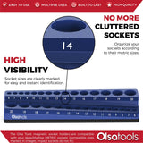 Magnetic Socket Organizer 2Row Holder for 1/4" 3/8" 1/2" Drive Sockets