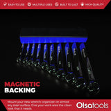 Magnetic Wrench Organizer Rack – Holds 10 SAE & Metric Wrenches