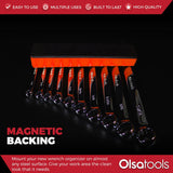 Magnetic Wrench Organizer Rack – Holds 10 SAE & Metric Wrenches