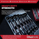 7-Piece Offset Bolt Extractor Wrench Set - Metric Sizes