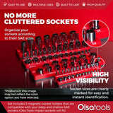 Magnetic Socket Organizer 2Row Holder for 1/4" 3/8" 1/2" Drive Sockets