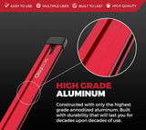 Customizable 17-inch aluminum socket rail with rubber endcaps for organization.