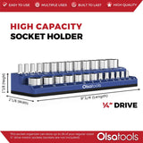 Magnetic Socket Organizer 2Row Holder for 1/4" 3/8" 1/2" Drive Sockets