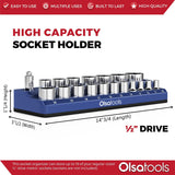 Magnetic Socket Organizer 2Row Holder for 1/4" 3/8" 1/2" Drive Sockets