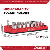 Magnetic Socket Organizer 2Row Holder for 1/4" 3/8" 1/2" Drive Sockets