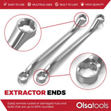 7-Piece Offset Bolt Extractor Wrench Set - Metric Sizes