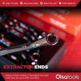 7-Piece Offset Bolt Extractor Wrench Set - Metric Sizes