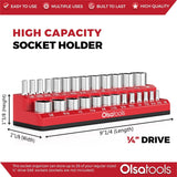 Magnetic Socket Organizer 2Row Holder for 1/4" 3/8" 1/2" Drive Sockets