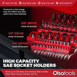 Magnetic Socket Organizer 2Row Holder for 1/4" 3/8" 1/2" Drive Sockets