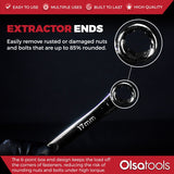 7-Piece Offset Bolt Extractor Wrench Set - Metric Sizes