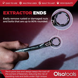 7-Piece Offset Bolt Extractor Wrench Set - Metric Sizes