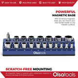 Magnetic Socket Organizer 2Row Holder for 1/4" 3/8" 1/2" Drive Sockets