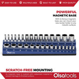 Magnetic Socket Organizer 2Row Holder for 1/4" 3/8" 1/2" Drive Sockets