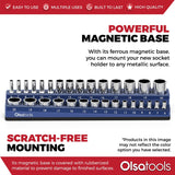 Magnetic Socket Organizer 2Row Holder for 1/4" 3/8" 1/2" Drive Sockets
