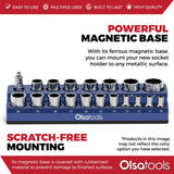 Magnetic Socket Organizer 2Row Holder for 1/4" 3/8" 1/2" Drive Sockets