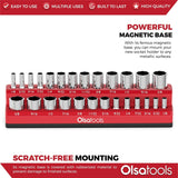 Magnetic Socket Organizer 2Row Holder for 1/4" 3/8" 1/2" Drive Sockets