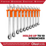 Magnetic Wrench Organizer Rack – Holds 10 SAE & Metric Wrenches