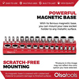 Magnetic Socket Organizer 2Row Holder for 1/4" 3/8" 1/2" Drive Sockets