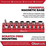Magnetic Socket Organizer 2Row Holder for 1/4" 3/8" 1/2" Drive Sockets